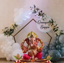 festival decorations Floral and Balloon Ganesha Decoration